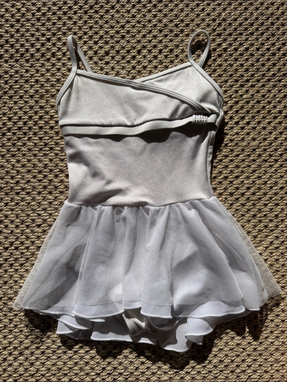 Mirella White Dance ballet Leotard with Skirt size 4-6